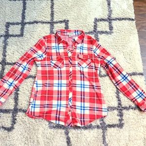 Red/White/Blue Plaid Flannel Size Large